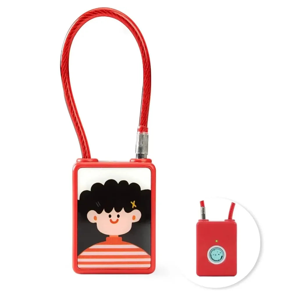 Waterproof Fingerprint Padlock Flexible Steel Rope Anti-Cut Smart Biometric Padlock Anti-Theft Durable Design 2-in-1 Lock