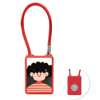 Waterproof Fingerprint Padlock Flexible Steel Rope Anti-Cut Smart Biometric Padlock Anti-Theft Durable Design 2-in-1 Lock