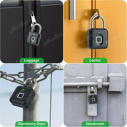 Waterproof Smart Fingerprint Padlock Locker Dormitory Anti-theft Padlock Keyless Security Protect Electronic Unlock for Luggage