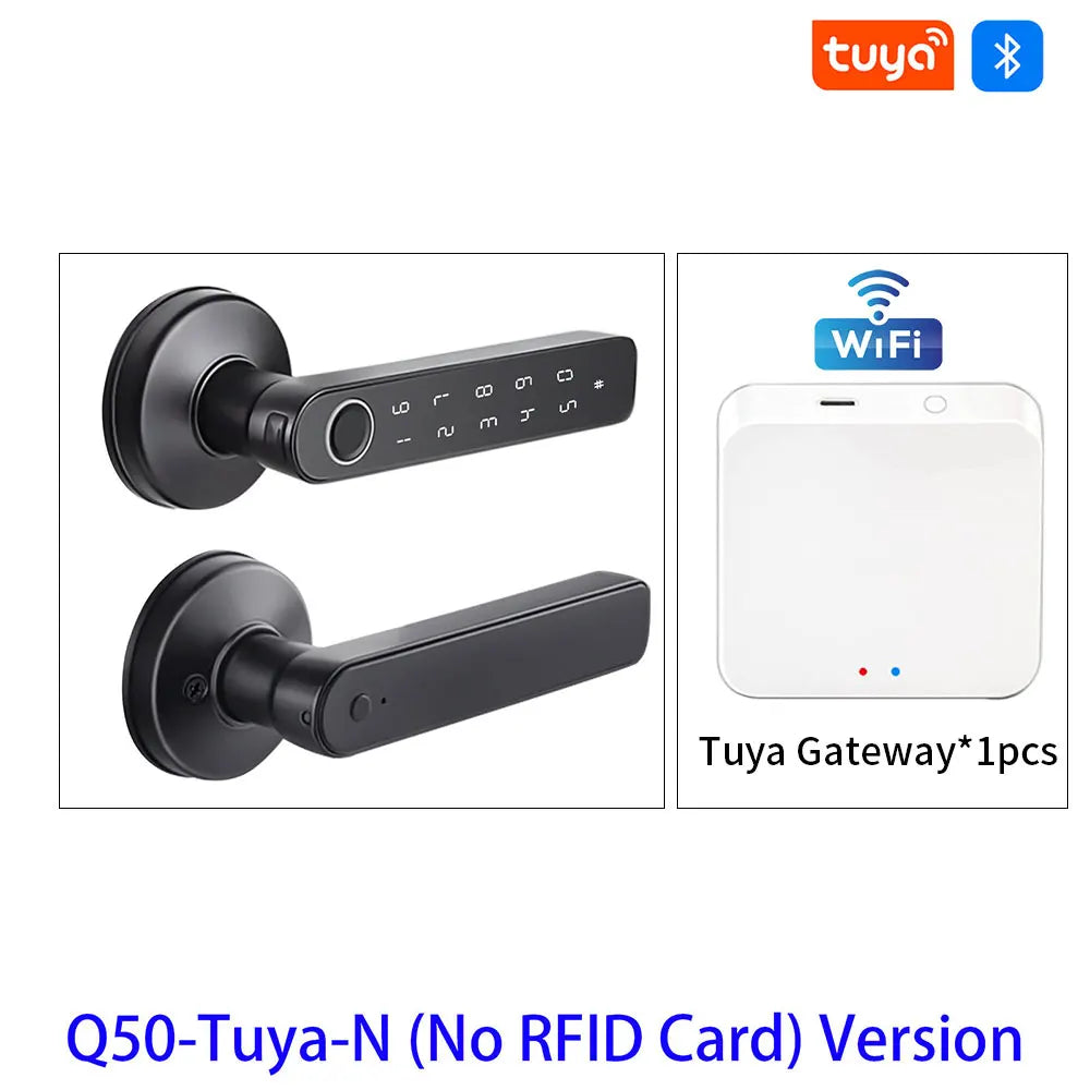 M5 Tuya BLE Fingerprint Door Lock Smart Digital Electronic Lock with Password/Key/IC Card(Optional)/ Smartlife/ Tuya APP Unlock