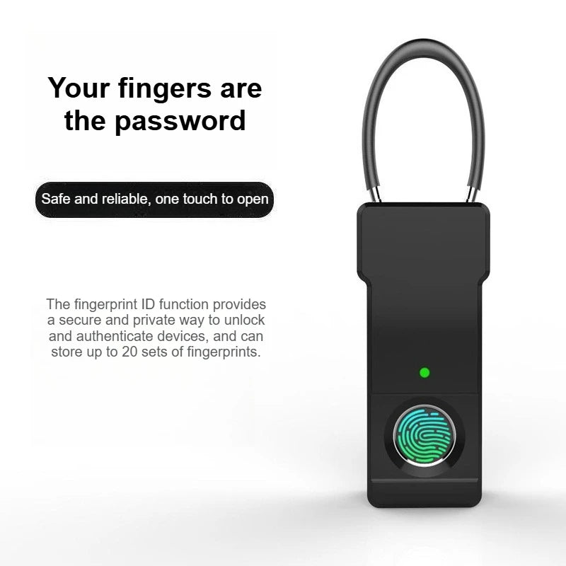 Convenient Padlock Pure Fingerprint Unlock Student Dormitory Smart Lock Backpack Suitcase Schoolbag Gym Fingerprint Mini Lock