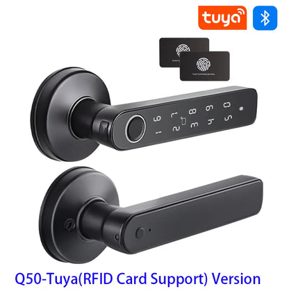 M5 Tuya BLE Fingerprint Door Lock Smart Digital Electronic Lock with Password/Key/IC Card(Optional)/ Smartlife/ Tuya APP Unlock