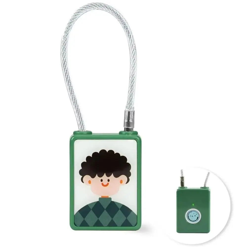 Waterproof Fingerprint Padlock Flexible Steel Rope Anti-Cut Smart Biometric Padlock Anti-Theft Durable Design 2-in-1 Lock
