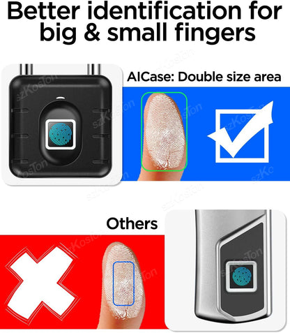 Waterproof Smart Fingerprint Padlock Locker Dormitory Anti-theft Padlock Keyless Security Protect Electronic Unlock for Luggage