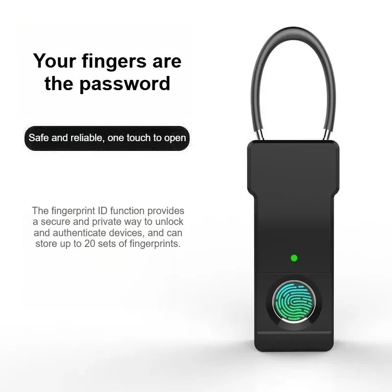 Convenient Padlock Pure Fingerprint Unlock Student Dormitory Smart Lock Backpack Suitcase Schoolbag Gym Fingerprint Mini Lock