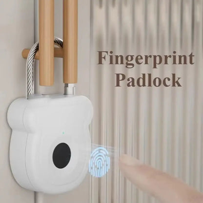 Keyless Waterproof Smart Padlock ABS Material USB Charging Fingerprint Lock Portable 0.5sec Unlock Rechargeable Padlock Drawer