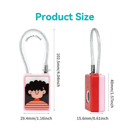 Waterproof Fingerprint Padlock Flexible Steel Rope Anti-Cut Smart Biometric Padlock Anti-Theft Durable Design 2-in-1 Lock